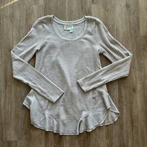 Anthropologie Saturday Sunday Wendy Waffle Long Sleeve Top